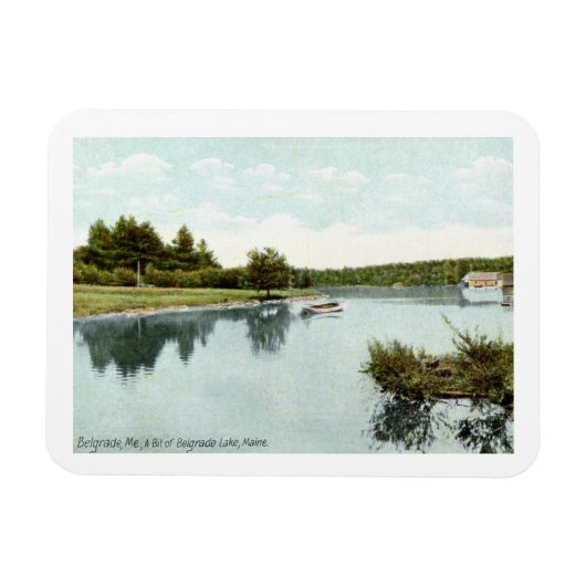 Belgradenmeer, Maine 1910 Briefkaart Magneet (Horizontaal)