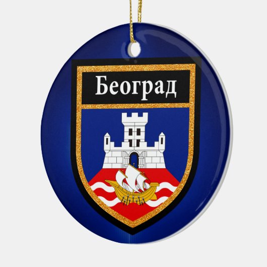 Belgrado Flag Keramisch Ornament (Links)