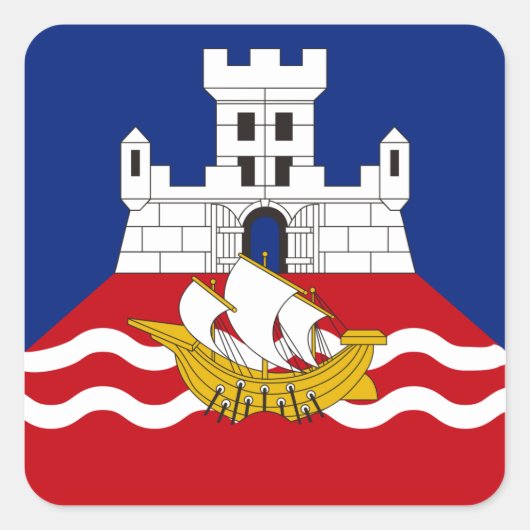Belgrado Flag Vierkante Sticker (Voorkant)
