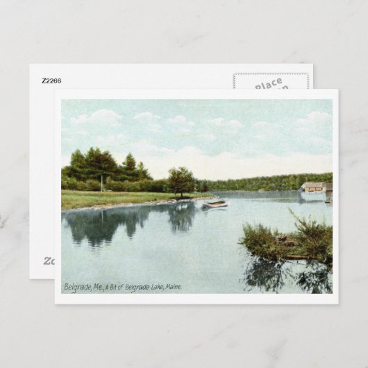 Belgrado Meer, Maine 1910  Briefkaart (Voorkant / Achterkant)