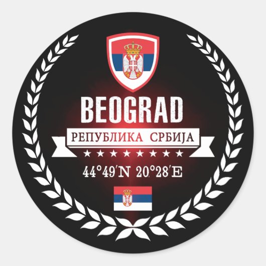 Belgrado Ronde Sticker (Voorkant)