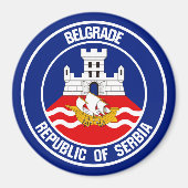 Belgrado Round Emblem Magneet (Voorkant)