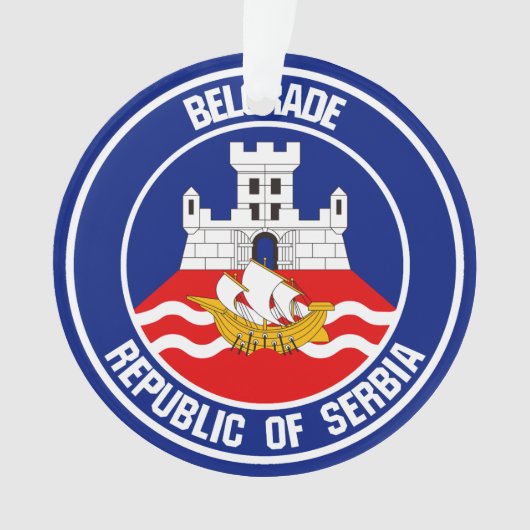 Belgrado Round Emblem Ornament (voorkant)