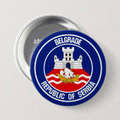 Belgrado Round Emblem Ronde Button 7,6 Cm (Voorkant /achterkant)
