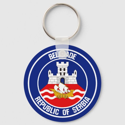Belgrado Round Emblem Sleutelhanger (Voorkant)