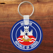 Belgrado Round Emblem Sleutelhanger (Voorkant)