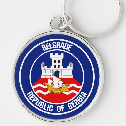 Belgrado Round Emblem Sleutelhanger (Voorkant)