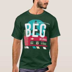 Belgrado Servië BEG Airport Code Bagage Label T-shirt