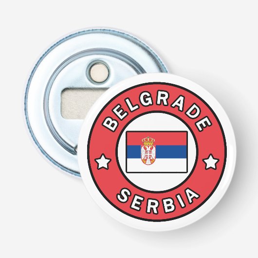 Belgrado Servië Button Flesopener (Voorkant)