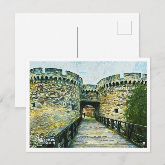 Belgrado Servië Olieverf Stadslandschap Briefkaart (Voorkant / Achterkant)