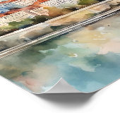 Belgrado Servië Silhouet Waterverf Schilderij Poster (Hoek)