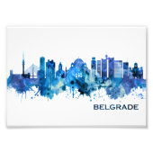 Belgrado Servië Skyline Blue Foto Afdruk (Voorkant)