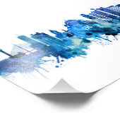 Belgrado Servië Skyline Blue Foto Afdruk (Hoek)