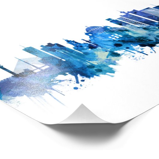 Belgrado Servië Skyline Blue Foto Afdruk (Hoek)