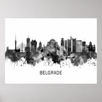 Belgrado Servië Skyline BW