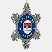 Belgrado Servië Tin Sneeuwvlok Ornament (Links)