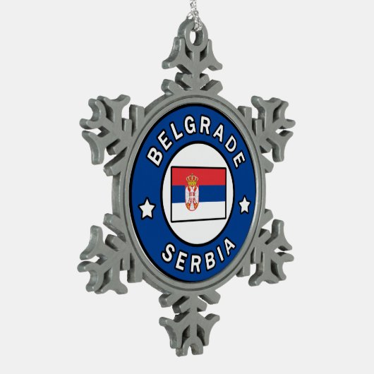 Belgrado Servië Tin Sneeuwvlok Ornament (Links)