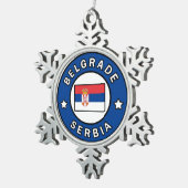 Belgrado Servië Tin Sneeuwvlok Ornament (Rechts)