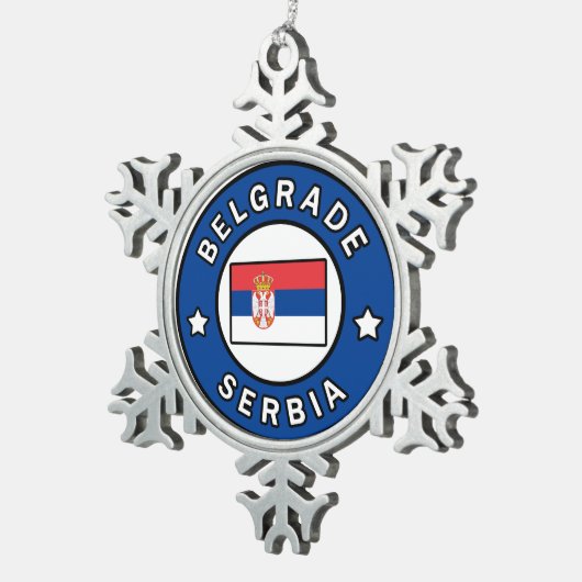 Belgrado Servië Tin Sneeuwvlok Ornament (Rechts)
