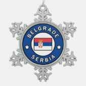 Belgrado Servië Tin Sneeuwvlok Ornament (Voorkant)