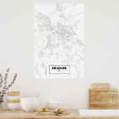 Belgrado, Servië (zwart op wit) Poster (Keuken)