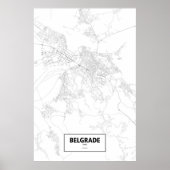 Belgrado, Servië (zwart op wit) Poster (Voorkant)