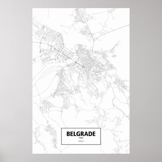 Belgrado, Servië (zwart op wit) Poster (Voorkant)