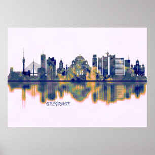 Belgrado Skyline Poster