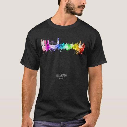 Belgrado Skyline Servië wolkenkrabbers T-shirt (Voorkant)