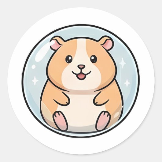 Belhamster Ronde Sticker (Voorkant)