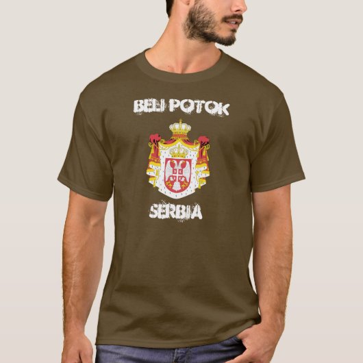 Beli Potok, Servië met wapenschild T-shirt (Voorkant)