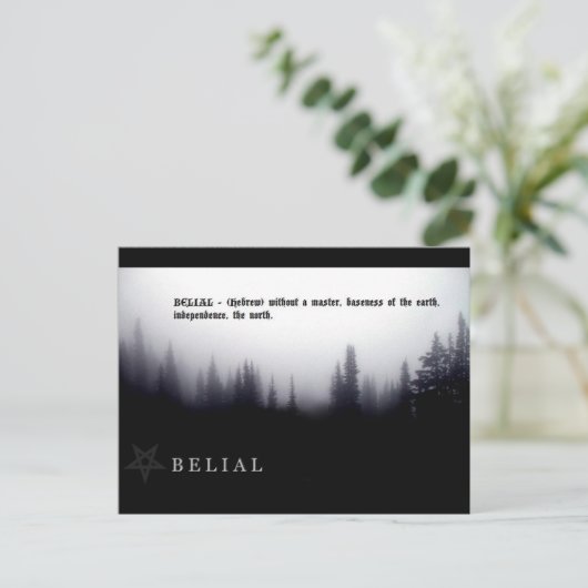 BELIAL BRIEFKAART (Staand voorkant)