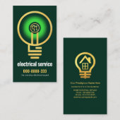 belichtend Gold Electricia Bulb Filament Visitekaartje (Voorkant / Achterkant)