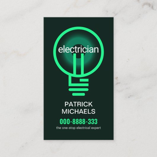 belichtend Green Electricia Bulb Filament Visitekaartje (Voorkant)