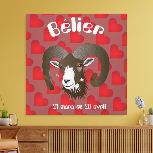 Bélier 21 mars au 20 avril Impression sur toile Canvas Afdruk (Insitu (Woonkamer))