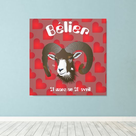 Bélier 21 mars au 20 avril Impression sur toile Canvas Afdruk (Insitu (Houten vloer))