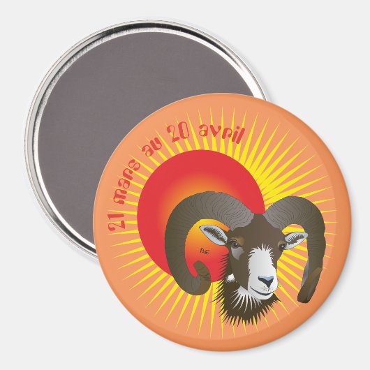 Bélier 21 mars au 20 avril Magnet (Voorkant / Achterkant)