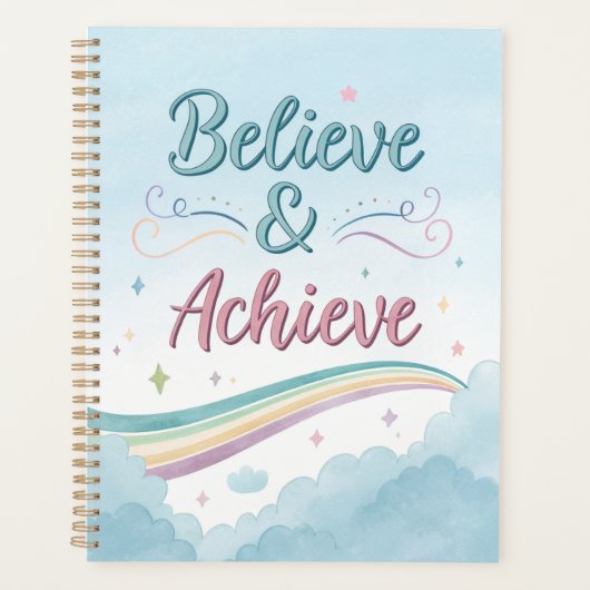 Believe & Achievement Journal – Waterverf Inspirat Planner (Voorkant)