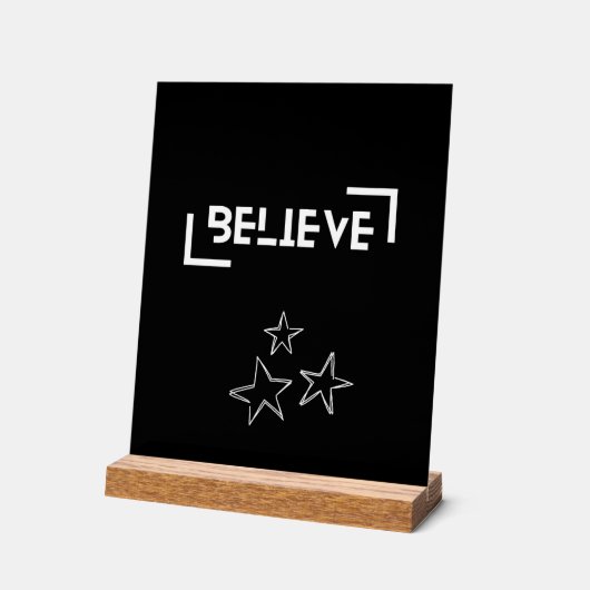 Believe Acryl Bord (Hoek)