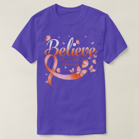 Believe ADHD Awareness Butterfly Premium T-shirt (Design voorkant)