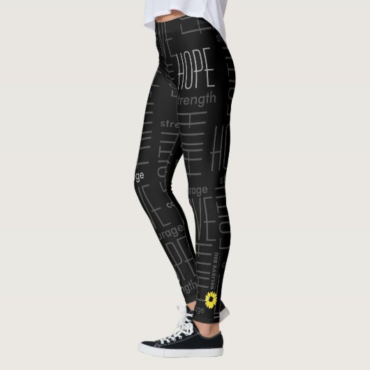Believe Big Courage Sterkte grijs op zwart Leggings (Links)
