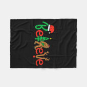 Believe Bigfoot Sasquatch Santa Reindeer Christmas Fleece Deken (Voorkant (Horizontaal))