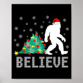 Believe Bigfoot Sasquatch Santa Reindeer Christmas Poster (Voorkant)