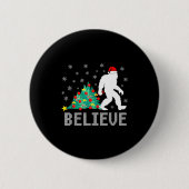 Believe Bigfoot Sasquatch Santa Reindeer Christmas Ronde Button 5,7 Cm (Voorkant)