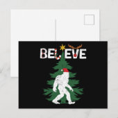 Believe Bigfoot Sasquatch Yeti Christmas Hat Briefkaart (Voorkant / Achterkant)