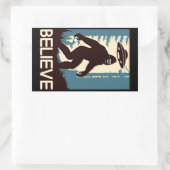 BELIEVE Bigfoot UFO Rechthoekige Sticker (Tas)