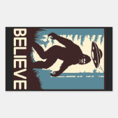 BELIEVE Bigfoot UFO Rechthoekige Sticker (Voorkant)