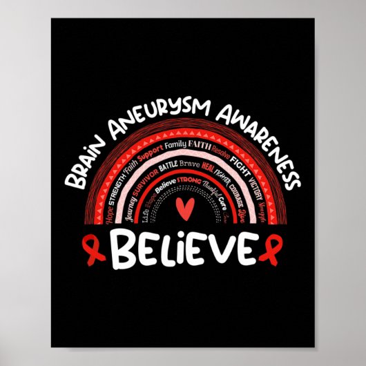 Believe Brain Aneurysm Awareness Month Brain Aneur Poster (Voorkant)