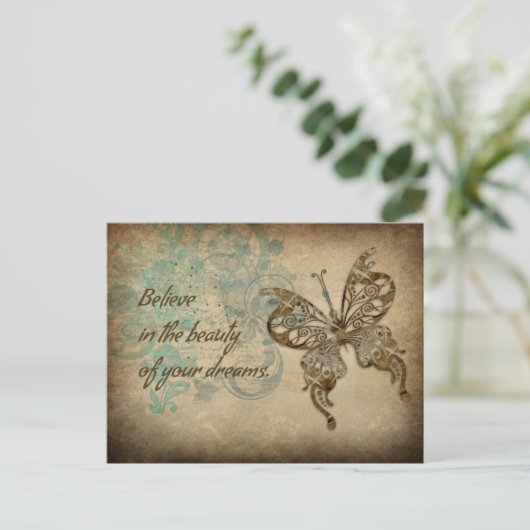 Believe Butterfly Briefkaart (Staand voorkant)