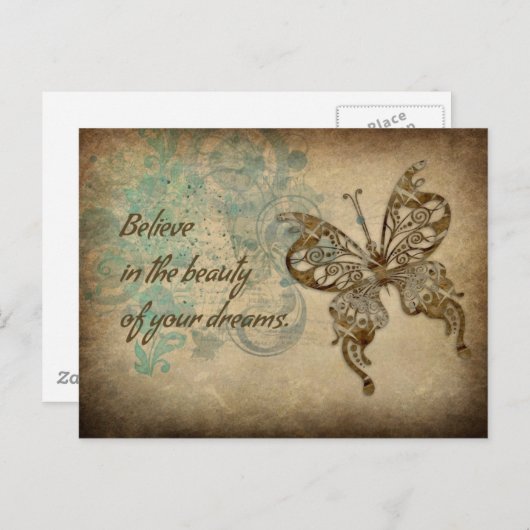 Believe Butterfly Briefkaart (Voorkant / Achterkant)